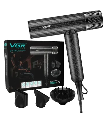 Фен професійний VGR V-640HD, 3 рівні обдування, 4 рівні температури, 110000RPM