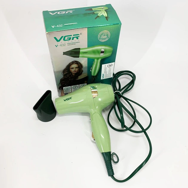 Фен складний для волосся VGR V-432 з 1000 Вт Зелений Фен складний для волосся VGR V-432 з 1000 Вт Зелений - Зображення 5