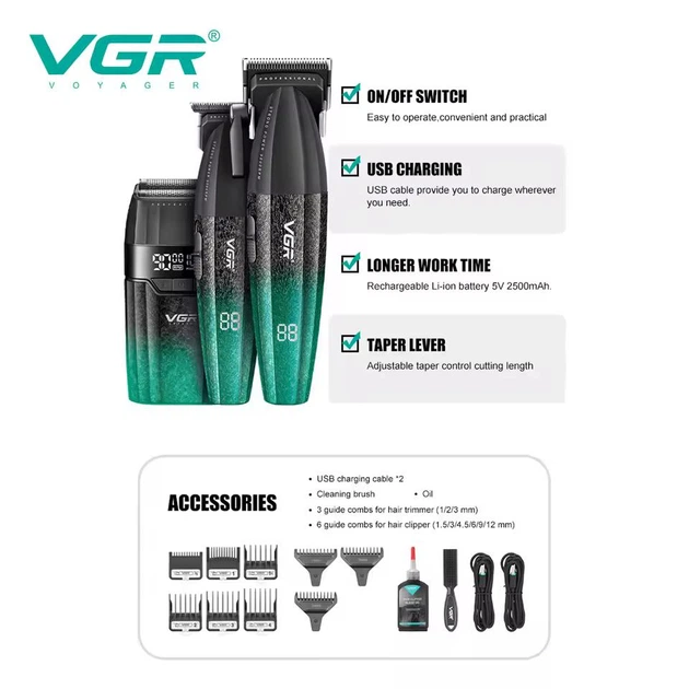 Комплект VGR V-640 S3 зелений 3 в 1 Комплект VGR V-640 S3 зелений 3 в 1 - Зображення 7