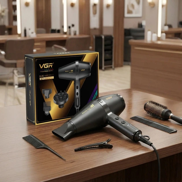 Фен професійний VGR V-409, 3 рівні обдування, 3 рівні