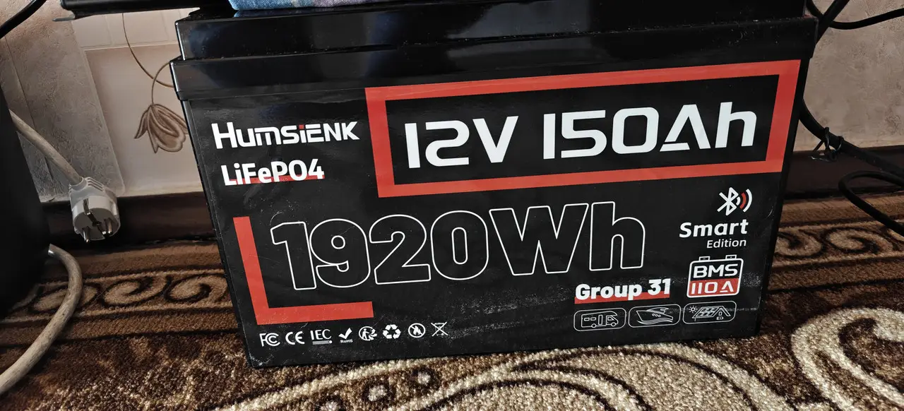 LiFePO4 12V/160Ah 150A BMS акумулятор Humsienk 2048 Вт*год для систем резервного живлення LiFePO4 12V/160Ah 150A BMS акумулятор Humsienk 2048 Вт*год для систем резервного живлення - Зображення 7