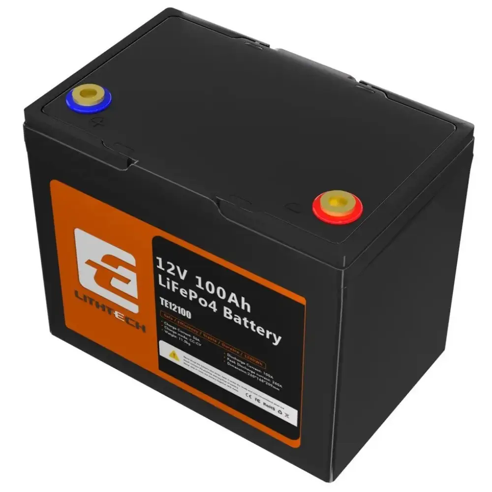 LiFePO4 12V 100Ah Акумулятор Lithtech з Bluetooth 1280Wh, 100A, BMS