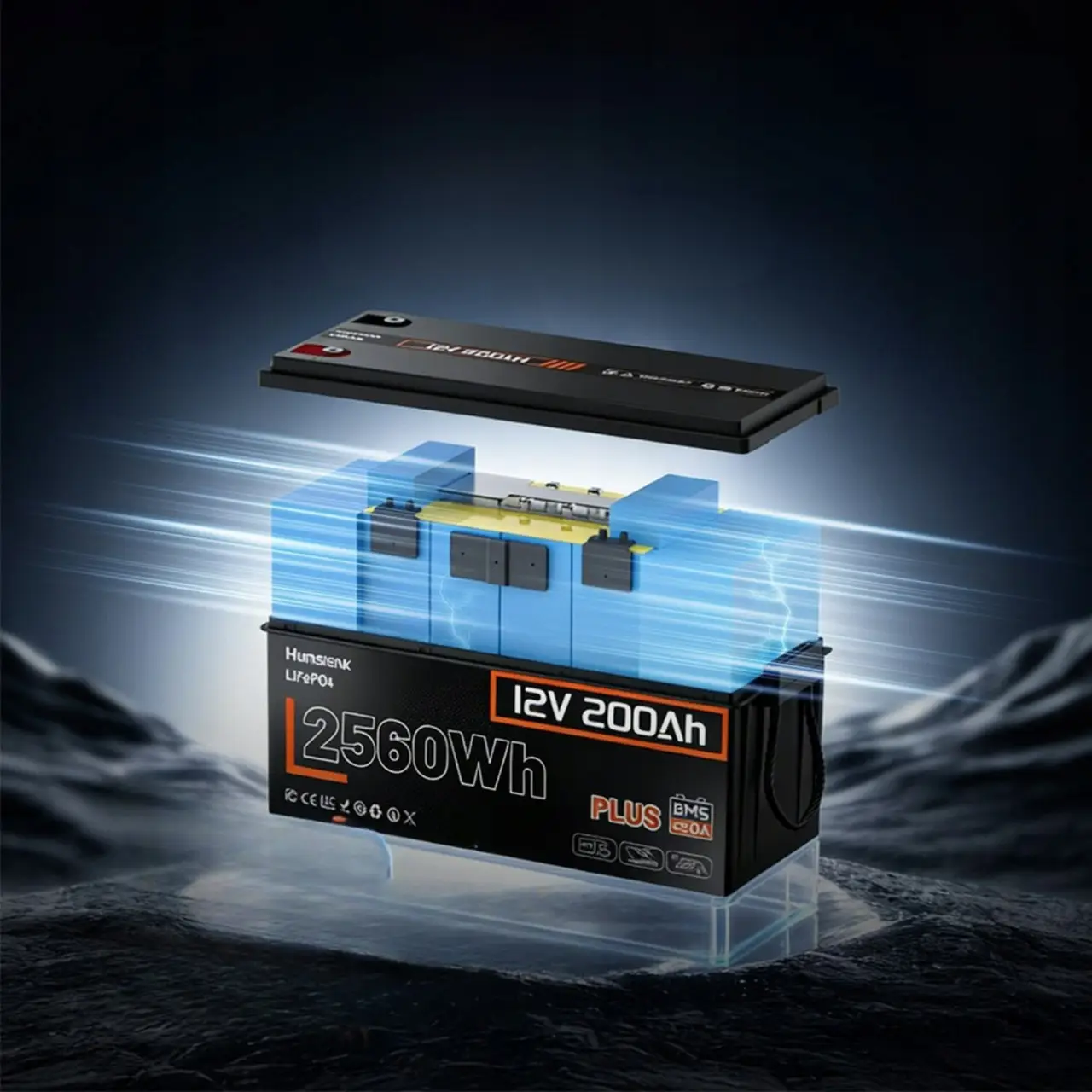 Lifepo4 12V/200Ah 250A BMS акумулятор Humsienk 2560 Вт*год, 250A BMS для систем резервного живлення Lifepo4 12V/200Ah 250A BMS акумулятор Humsienk 2560 Вт*год, 250A BMS для систем резервного живлення - Зображення 5