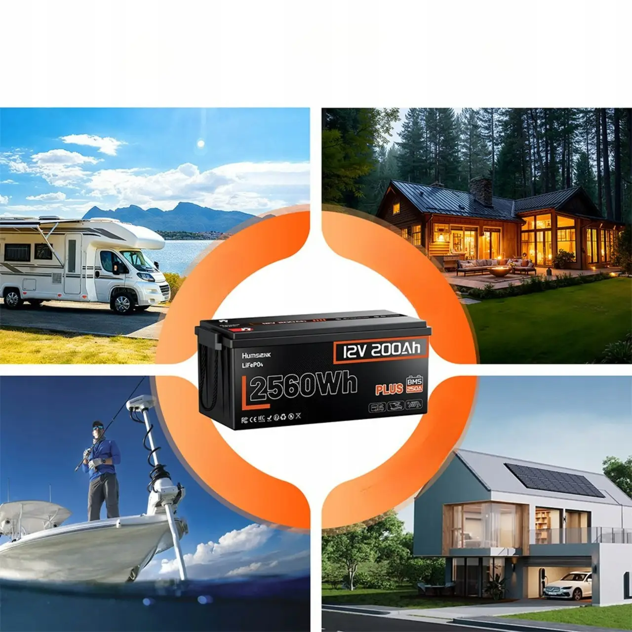 Lifepo4 12V/200Ah 250A BMS акумулятор Humsienk 2560 Вт*год, 250A BMS для систем резервного живлення Lifepo4 12V/200Ah 250A BMS акумулятор Humsienk 2560 Вт*год, 250A BMS для систем резервного живлення - Зображення 2