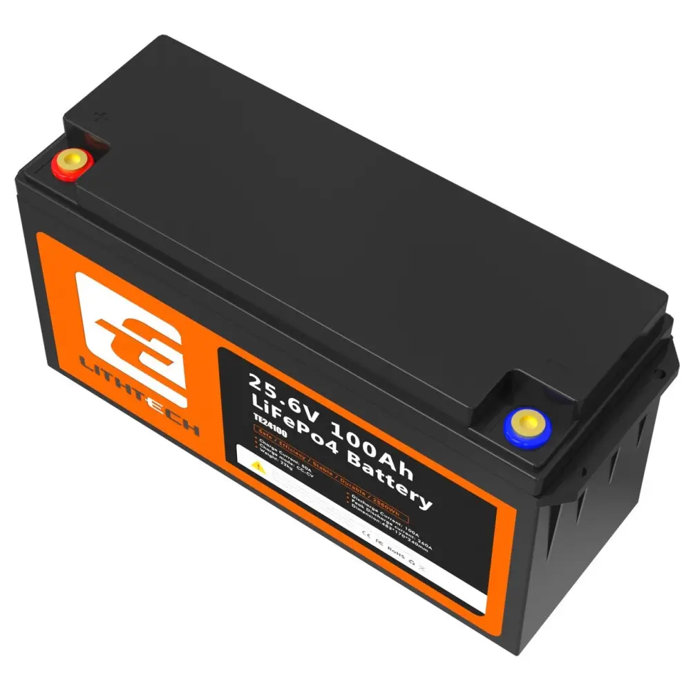 LiFePO4 24V 100Ah Акумулятор Lithtech з Bluetooth 2560Wh, 100A, BMS