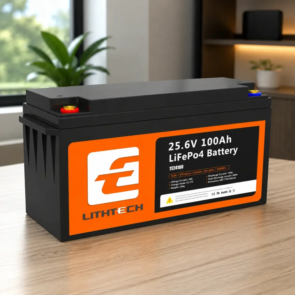 LiFePO4 24V 100Ah Акумулятор Lithtech з Bluetooth 2560Wh, 100A, BMS