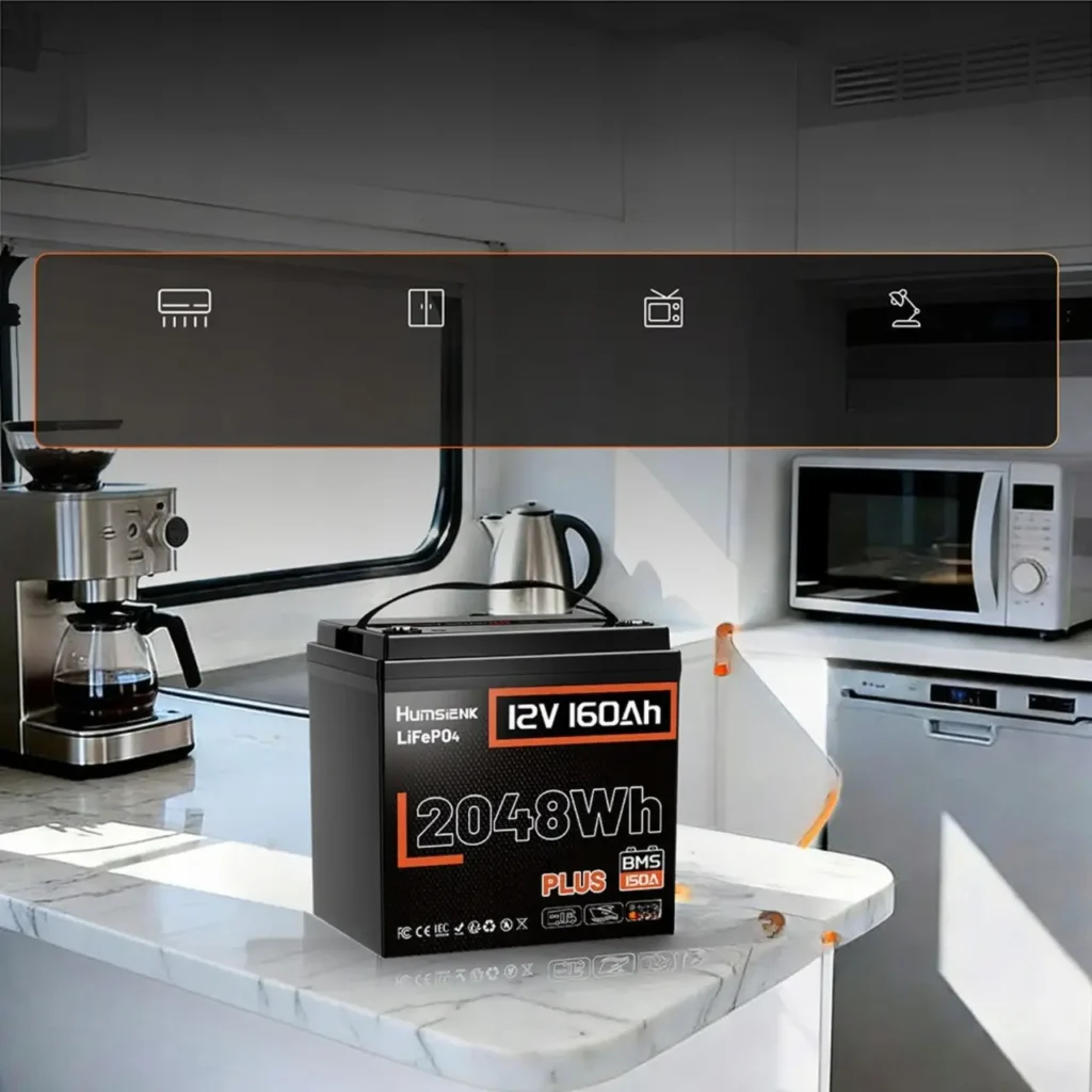 LiFePO4 12V/160Ah 150A BMS акумулятор Humsienk 2048 Вт*год для систем резервного живлення