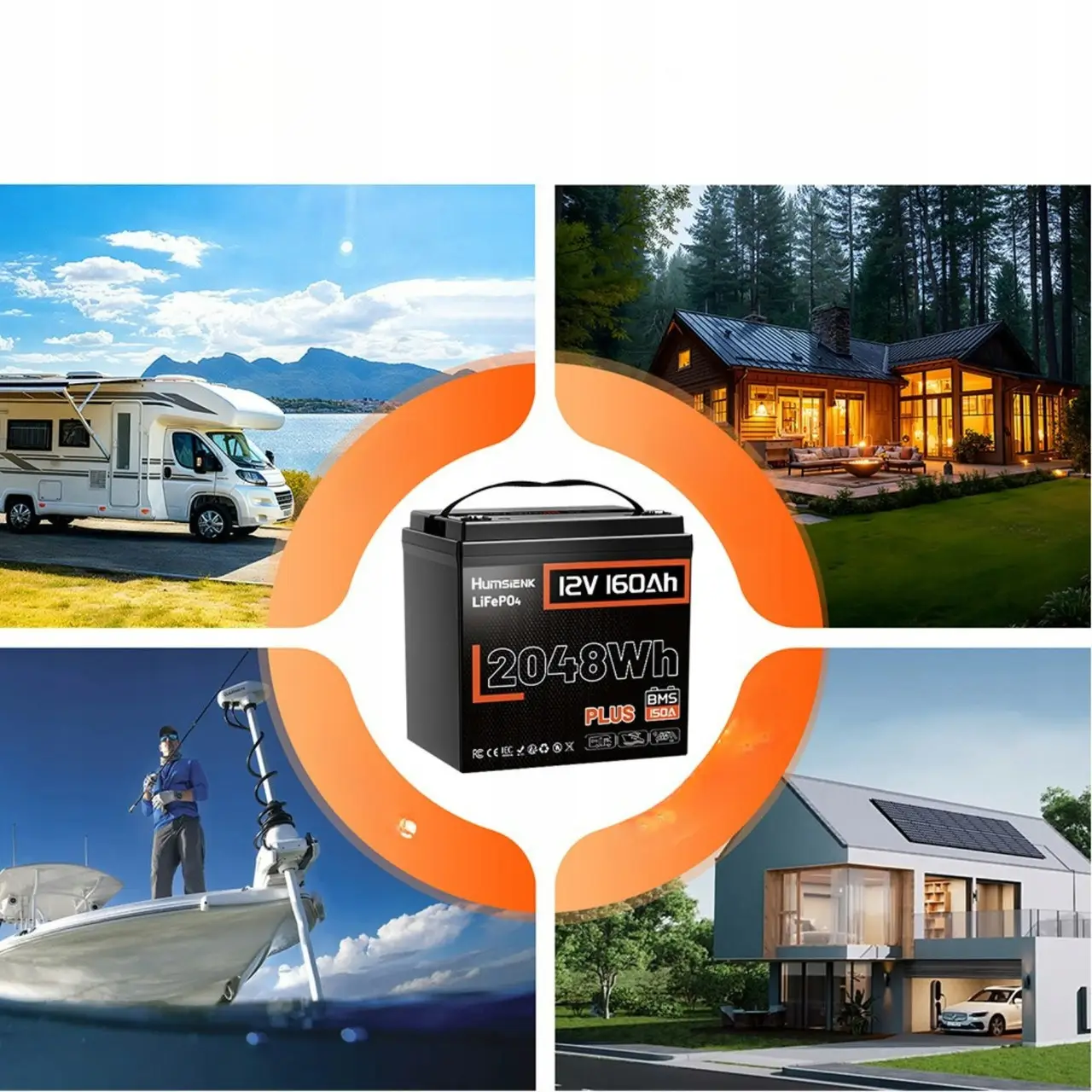 LiFePO4 12V/160Ah 150A BMS акумулятор Humsienk 2048 Вт*год для систем резервного живлення LiFePO4 12V/160Ah 150A BMS акумулятор Humsienk 2048 Вт*год для систем резервного живлення - Зображення 6
