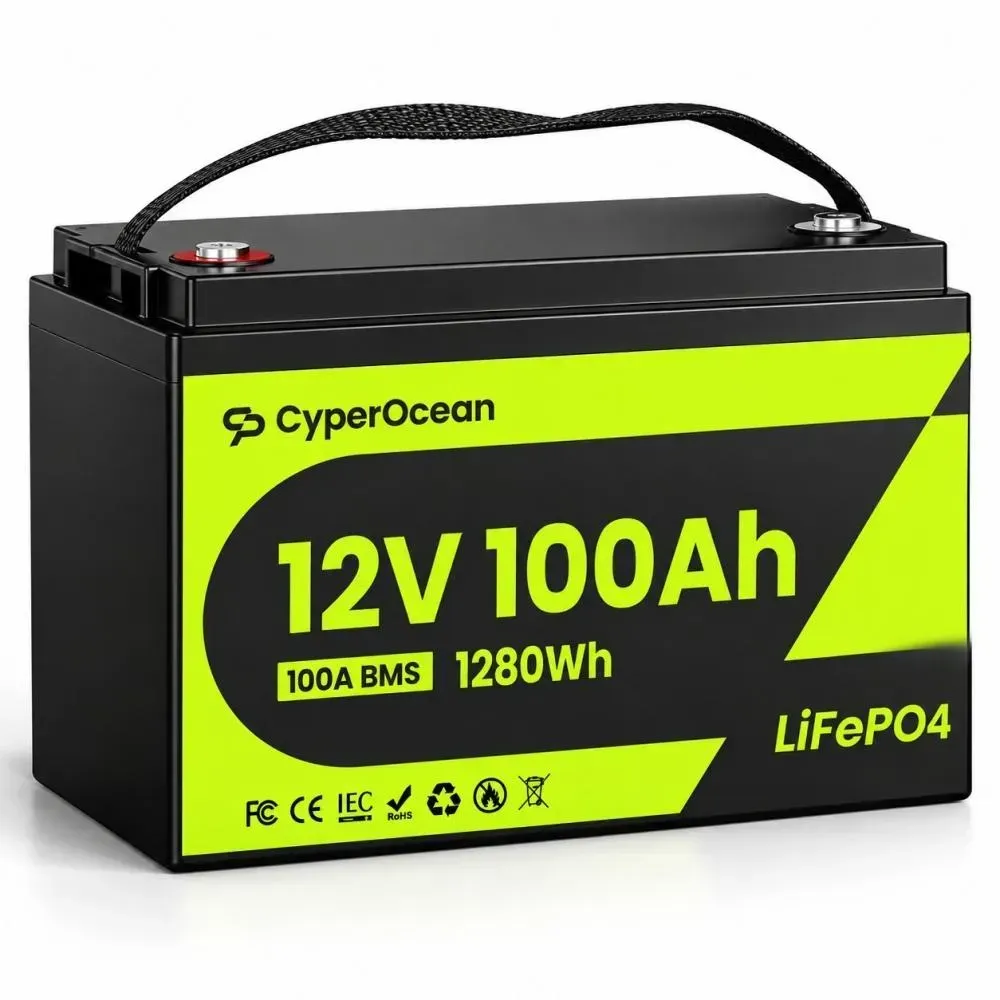 Акумулятор LiFePO4 12V/100Ah CyperOcean з BMS 100 А для систем резервного живлення Акумулятор LiFePO4 12V/100Ah CyperOcean з BMS 100 А для систем резервного живлення