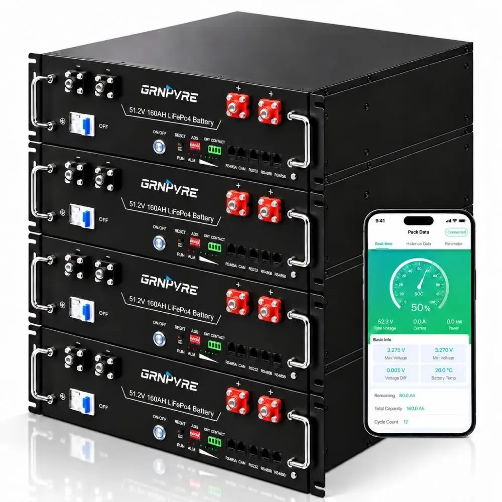 LiFePO4 51,2V 100Ah Акумулятор GRNYVRE, BMS, з Bluetoooth LiFePO4 51,2V 100Ah Акумулятор GRNYVRE, BMS, з Bluetoooth - Зображення 6