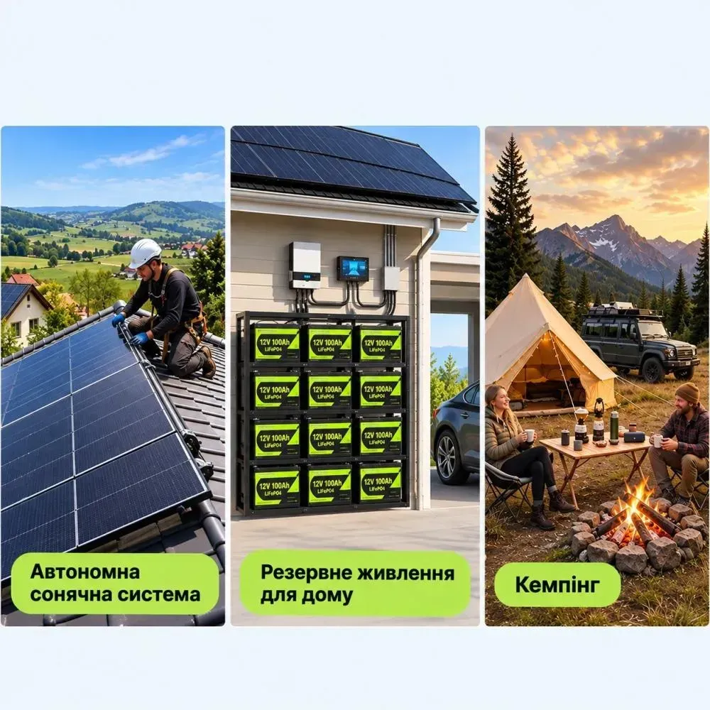 Акумулятор LiFePO4 12V/100Ah CyperOcean з BMS 100 А для систем резервного живлення Акумулятор LiFePO4 12V/100Ah CyperOcean з BMS 100 А для систем резервного живлення - Зображення 9